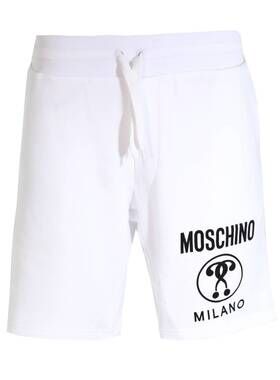 NEW MOSCHINO men's cotton sweatshorts with logo in white